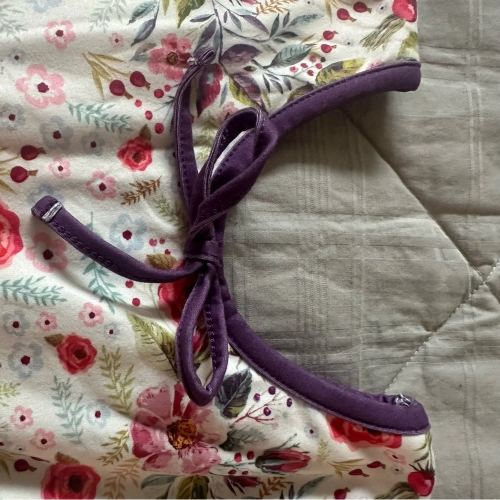 Cheeky Plum Floral Leotard with Red and Purple Accents- 5T - Picture 4 of 9